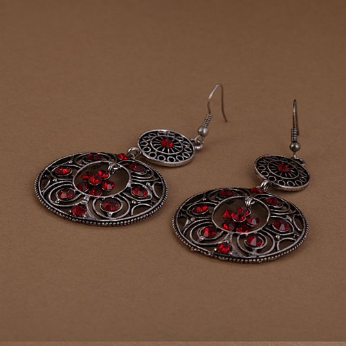 星月神话 天籁传奇 雕花镶彩钻女士合金耳环vx