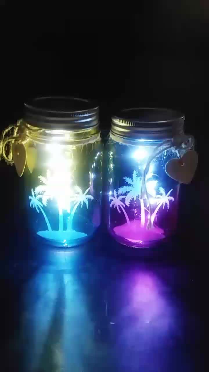 Vary Color Glass Bottle Lights With Star Shaped Lights Inside Glass