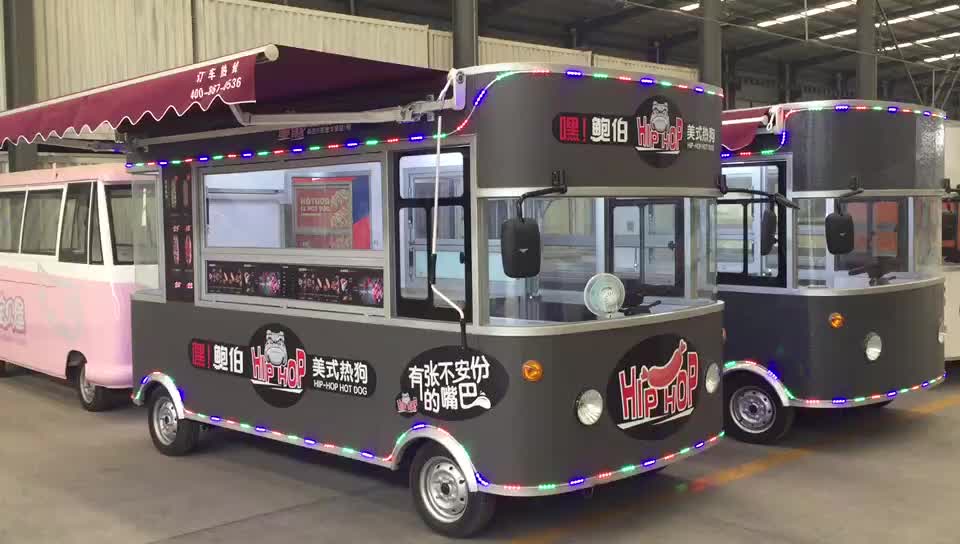 Electric Type Mobile Kitchen Food Van / Fruits Vending Cart / Coffee