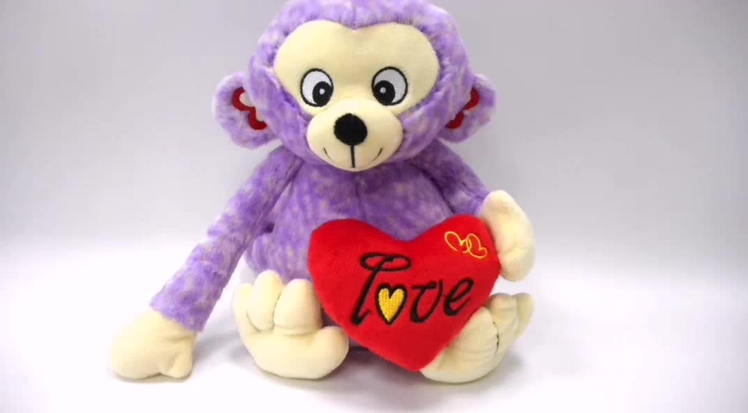 monkey valentine plush