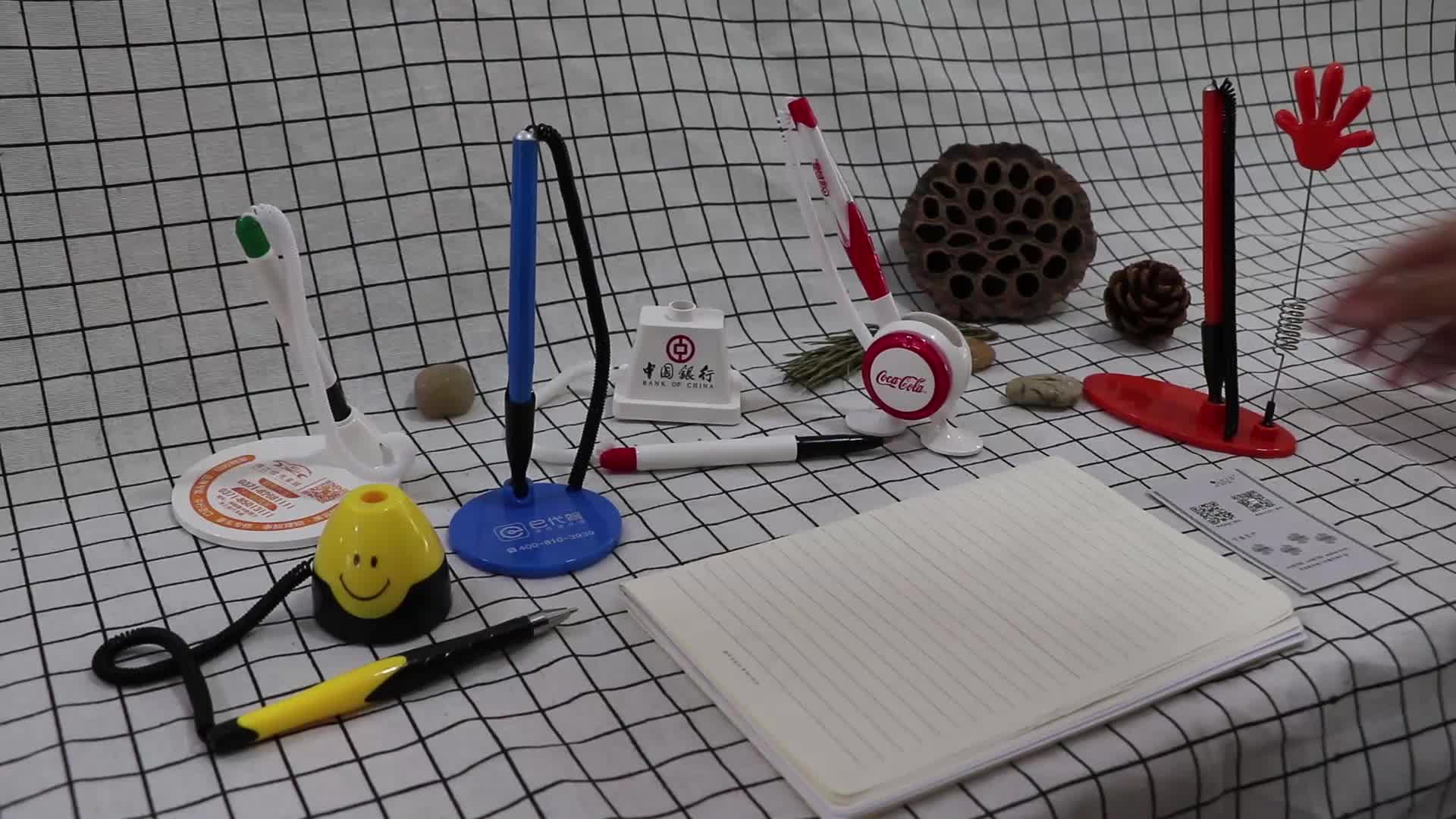 Wholesale High Quality Plastic Desk Stand Ballpoint Pen With Chain