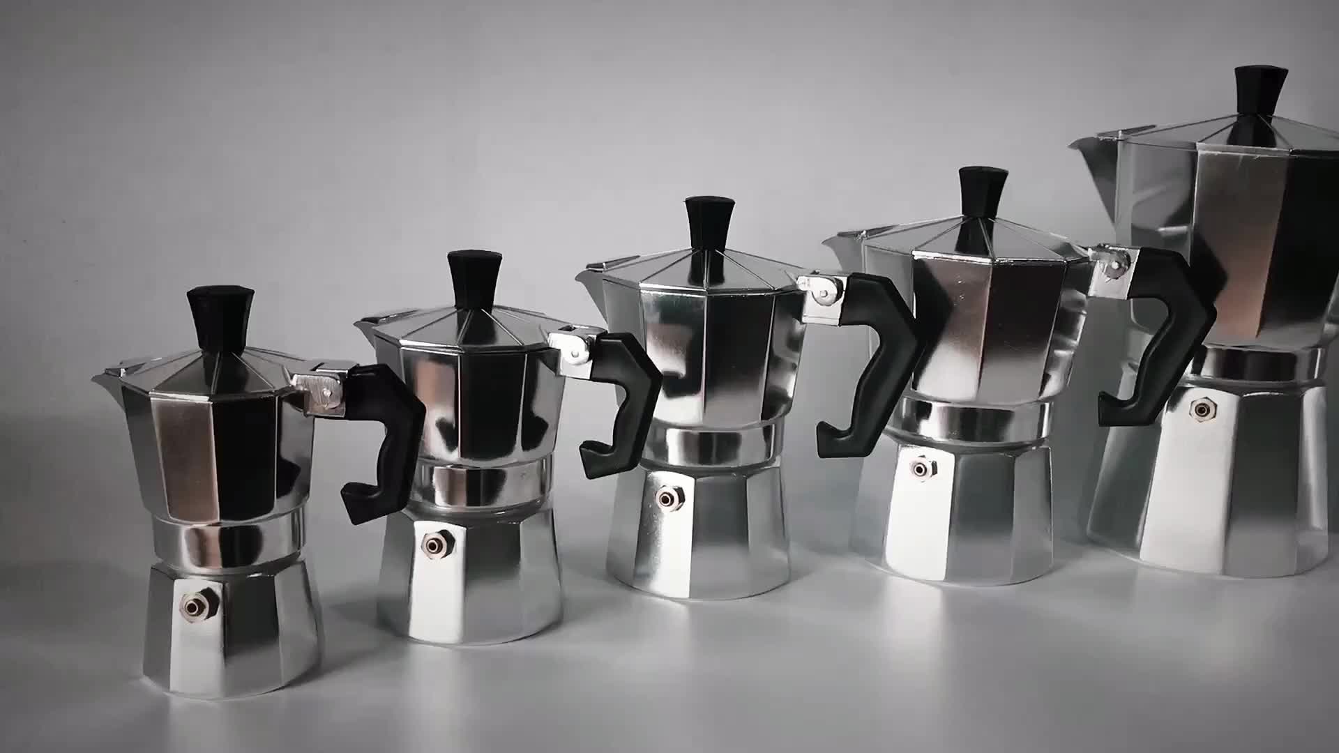 A111ra3t Portable Mini Espresso Aluminum Silver Geyser Coffee Maker