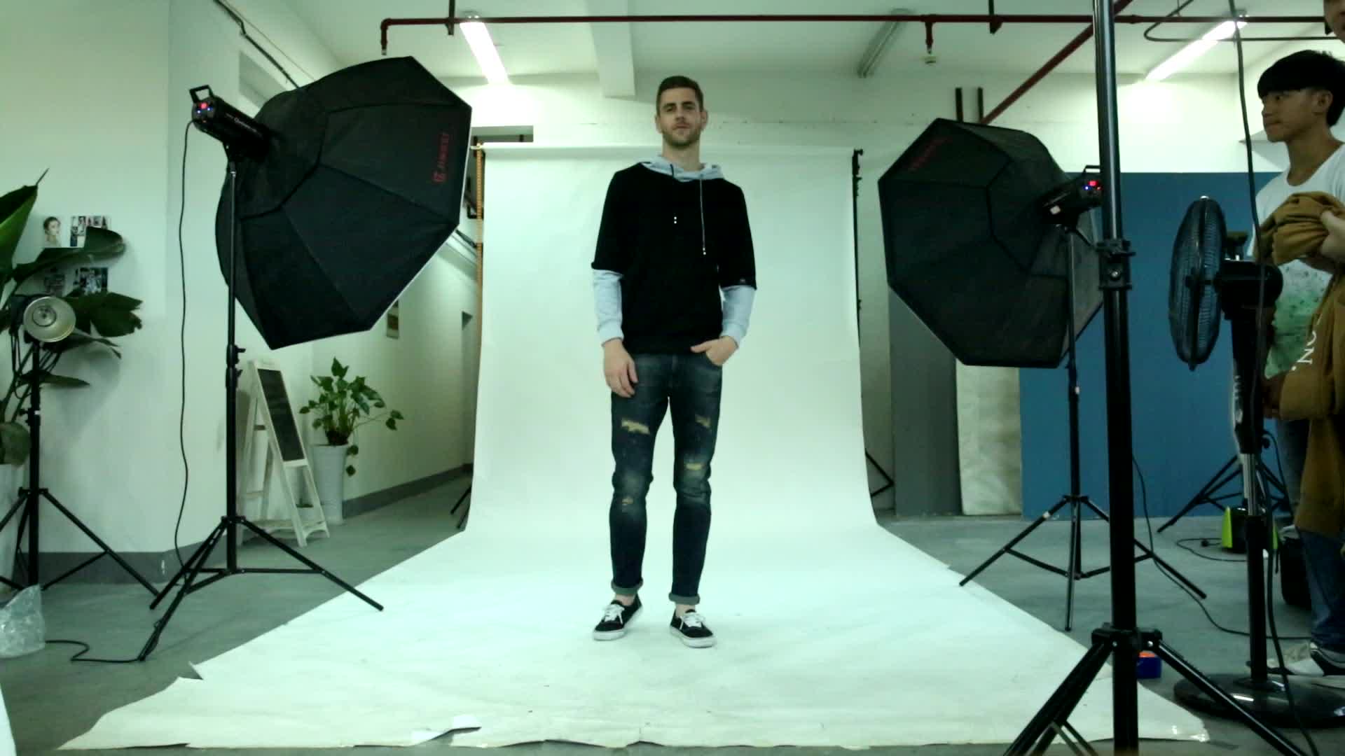 Black Hoodies White Strings 2017 Autumn Winter Latest Casual Hoodies