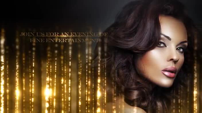 金色粒子帘幕企业年会活动背景颁奖典礼节日晚会栏目包装ae模板