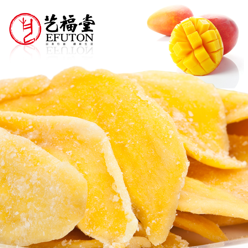 艺福堂茶食品 芒果片 酸甜开胃 大片芒果干 富含