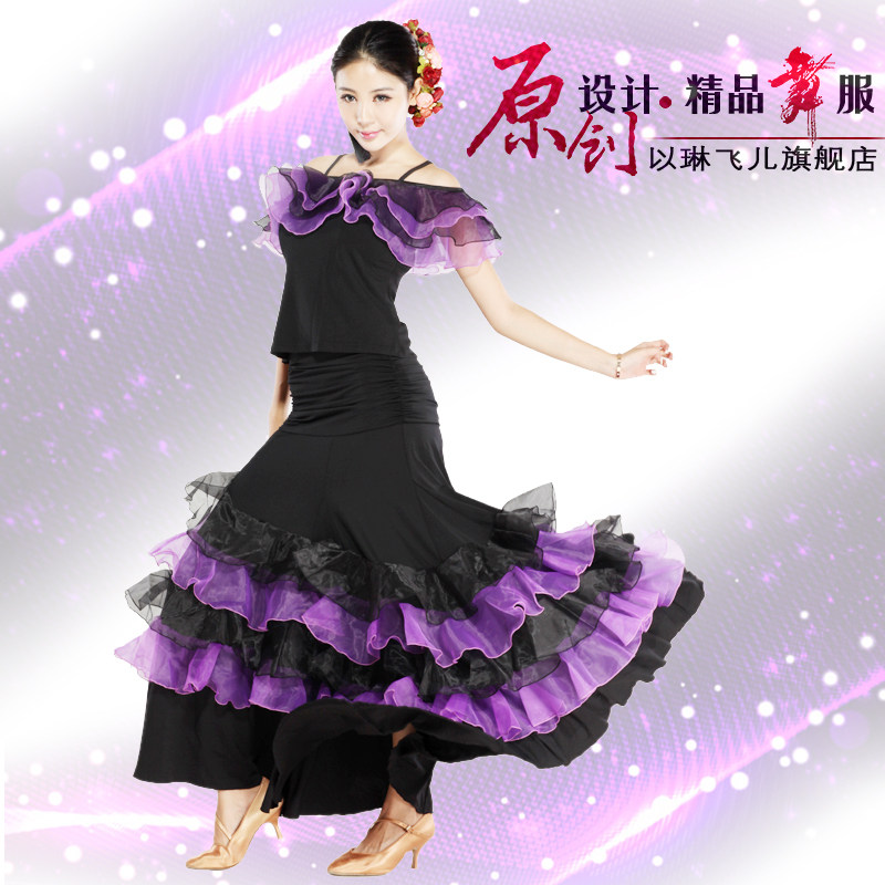 8折包邮 <em>摩登舞</em>练功裙 国标舞裙<em>比赛</em>服 <em>摩登舞</em>