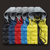 2013新款冬装青年时尚棉<em>马甲男连帽</em>拼接男士