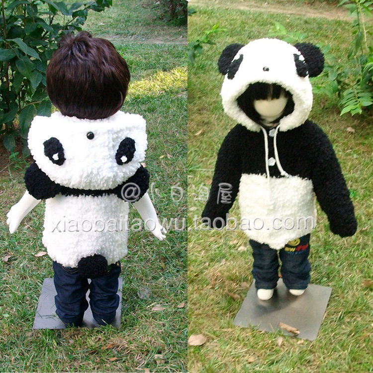 <em>小白淘屋</em> 功夫熊猫帽衫 <em>马甲</em> 毛线<em>编织</em>材料包 非