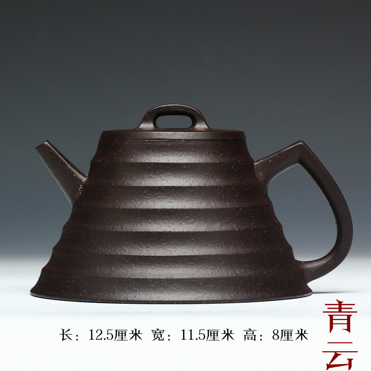 75折宜兴紫砂壶名家正品茶具 红中隔黑墩头 全