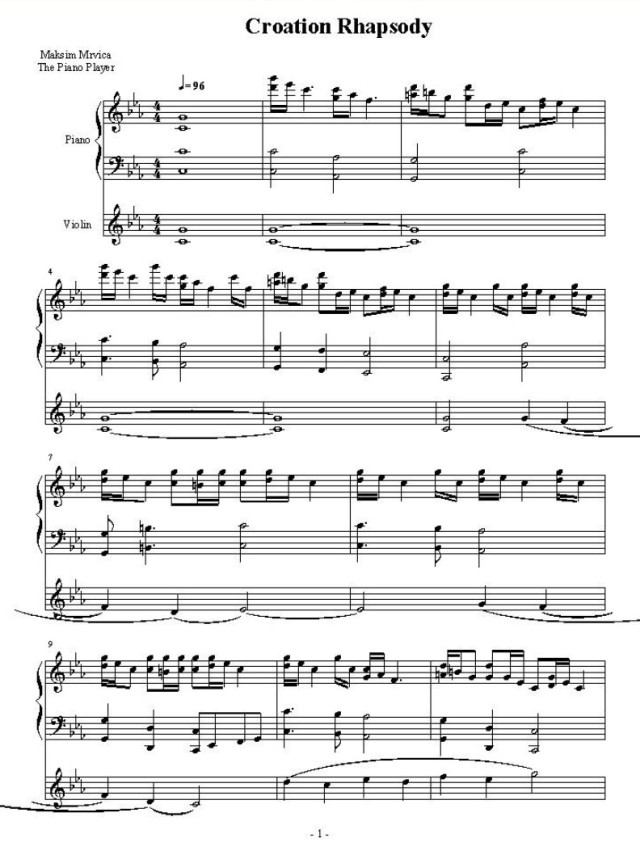 克罗地亚狂想曲(钢琴与小提琴)|一淘网优惠购|购就省钱