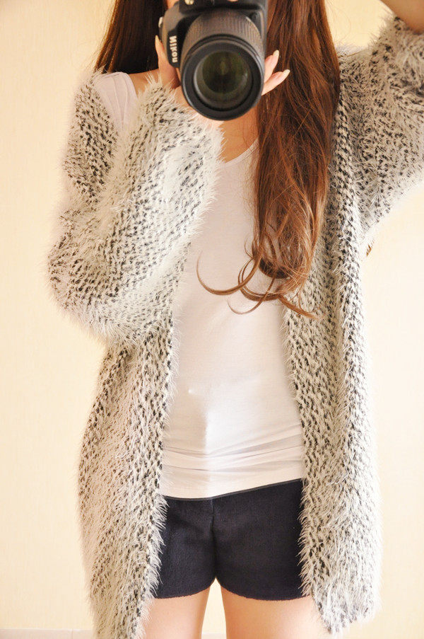 2014新款春装韩版<em>宽松</em>马海毛<em>开衫女长款大码</em>