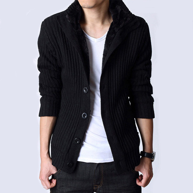 <em>冬季加厚毛衣男青少年</em>粗毛线毛衣外套男款中学