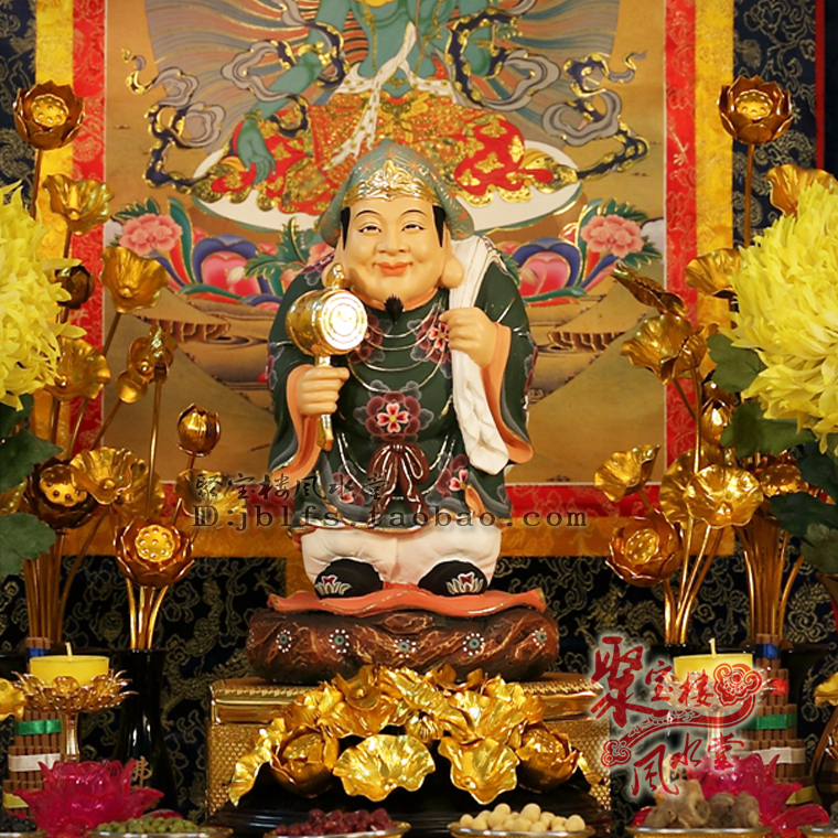 唐密法相 开光大黑天财神 摩诃迦罗大黑天神 精铜彩绘