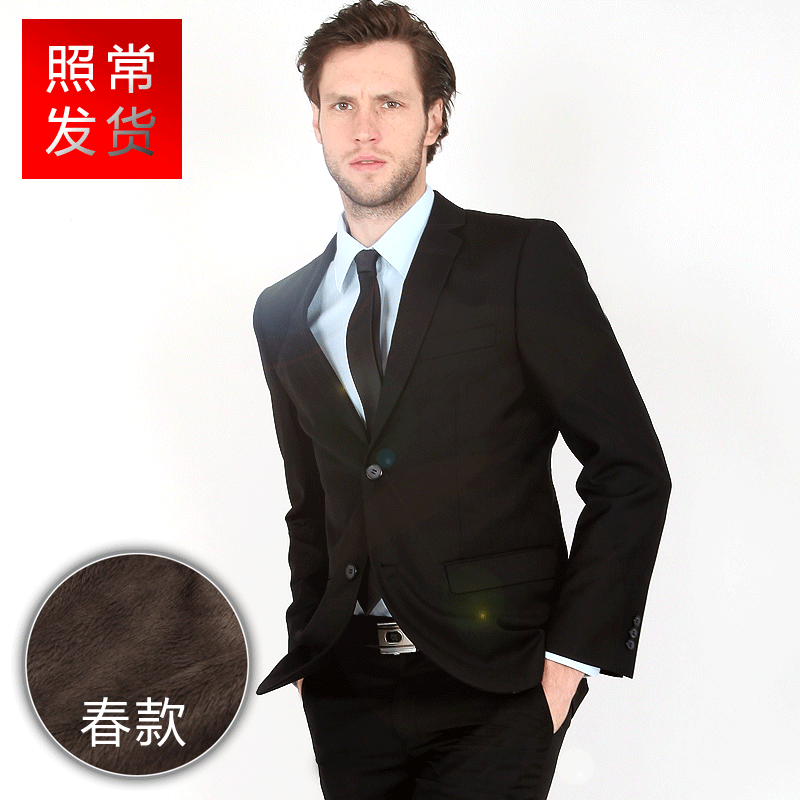 满速【加绒春款发顺丰】男士西服套装 修身婚礼秋冬商务西装 正装