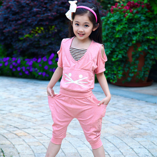  童装女童夏装新款 休闲儿童韩版女大童运动套装特价包邮潮