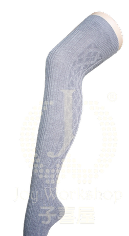 女童高筒袜 长筒袜子 过膝盖 浅灰色棉袜 校服时