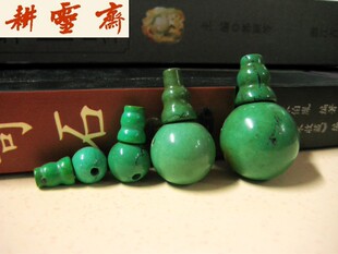  藏传老色绿松石三通佛头8 1012 14 18 20mm手工DIY散珠菩提108
