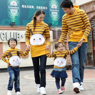  柏鹭品牌可爱亲子装家庭装三口之家母女装外套亲子父女装加厚