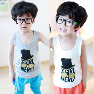  童装 男童夏装新款儿童无袖t恤夏季工字小背心韩版1D03