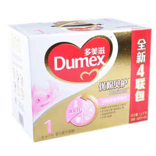  Dumex多美滋优阶贝护1阶段奶粉 婴幼儿宝宝400*4 全新4联包1600g
