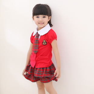  韩版童装女童夏装新款中大儿童套装公主学院风纯棉两件套包邮