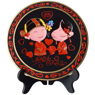  活性炭雕永结同心创意碳雕礼品结婚礼物婚庆新婚婚房摆件时尚实用