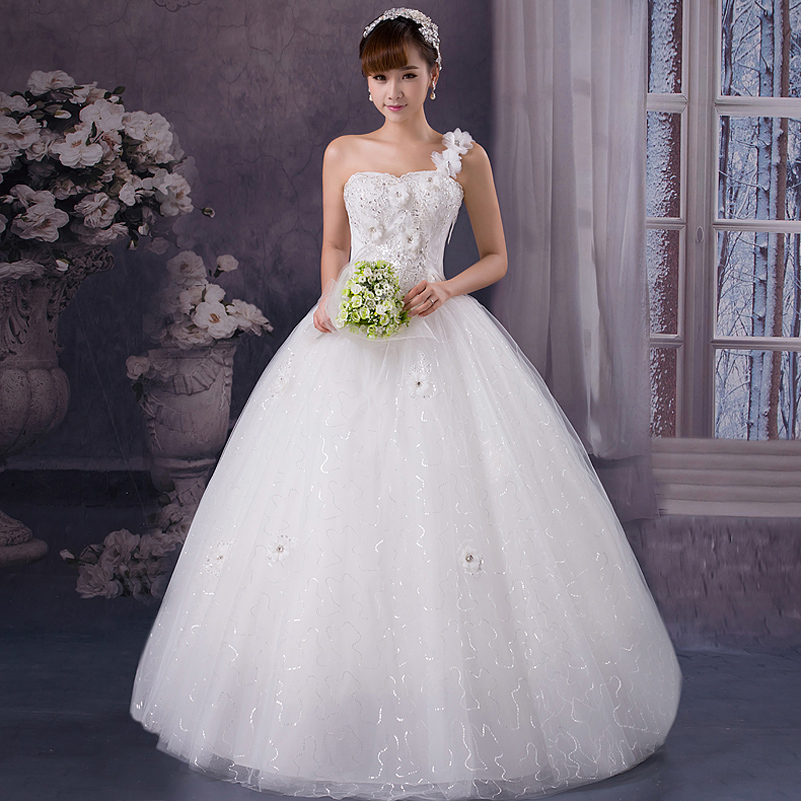 婚纱礼服新款2013秋冬齐地婚纱单肩蕾丝复古结婚新娘婚纱韩版 婚纱礼服新款2013秋冬齐地婚纱单肩蕾丝复古结婚新娘婚纱韩版