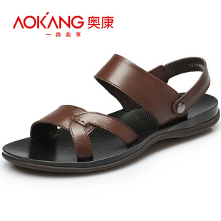  牛皮套筒真皮头层皮沙滩鞋韩版铆钉软面皮平跟套趾流行男鞋凉鞋