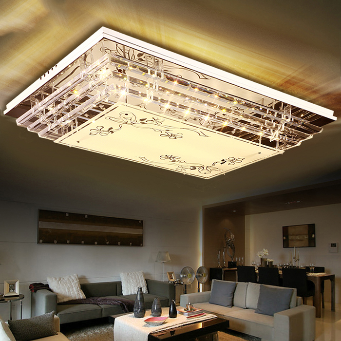 hall Simplicity modern Restaurant lamps and lanterns atmosphere led Ceiling lamp rectangle Living room lights bedroom Discoloration Crystal lampin the Decoration main material , Lamps , Ceiling category - from Buy2taobao.com to provide professional Taobao agent buy service