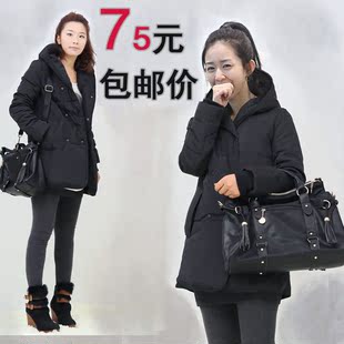 冬装新品中长款韩版连帽棉衣加厚大码棉袄品质女装羽绒棉服厚外套