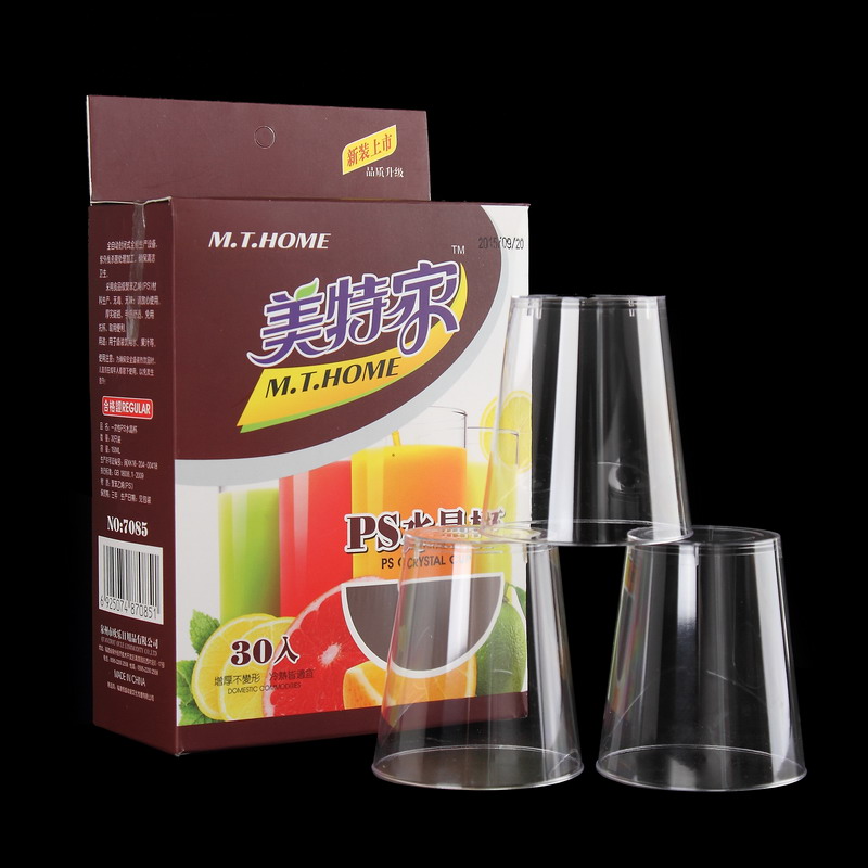 美特家壹次性塑料杯PS水晶杯硬質高透明水杯150ml 聚苯乙烯水杯在類目 餐飲具, 一次性餐桌用品, 塑杯中 - 來自Buy2taobao.com提供專業的淘寶代購服務