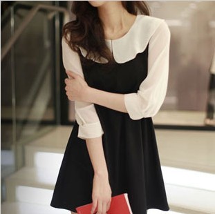 韩版修身显瘦中连衣裙...