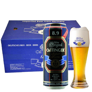  买10送1 奥丁格Oettinger8.9特度啤 德国原装进口啤酒 500ML *24