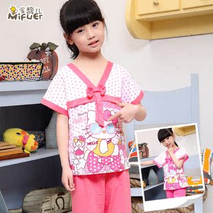  包邮夏季儿童睡衣 女童100%纯棉 童装亲子装女孩小孩可爱卡通公主