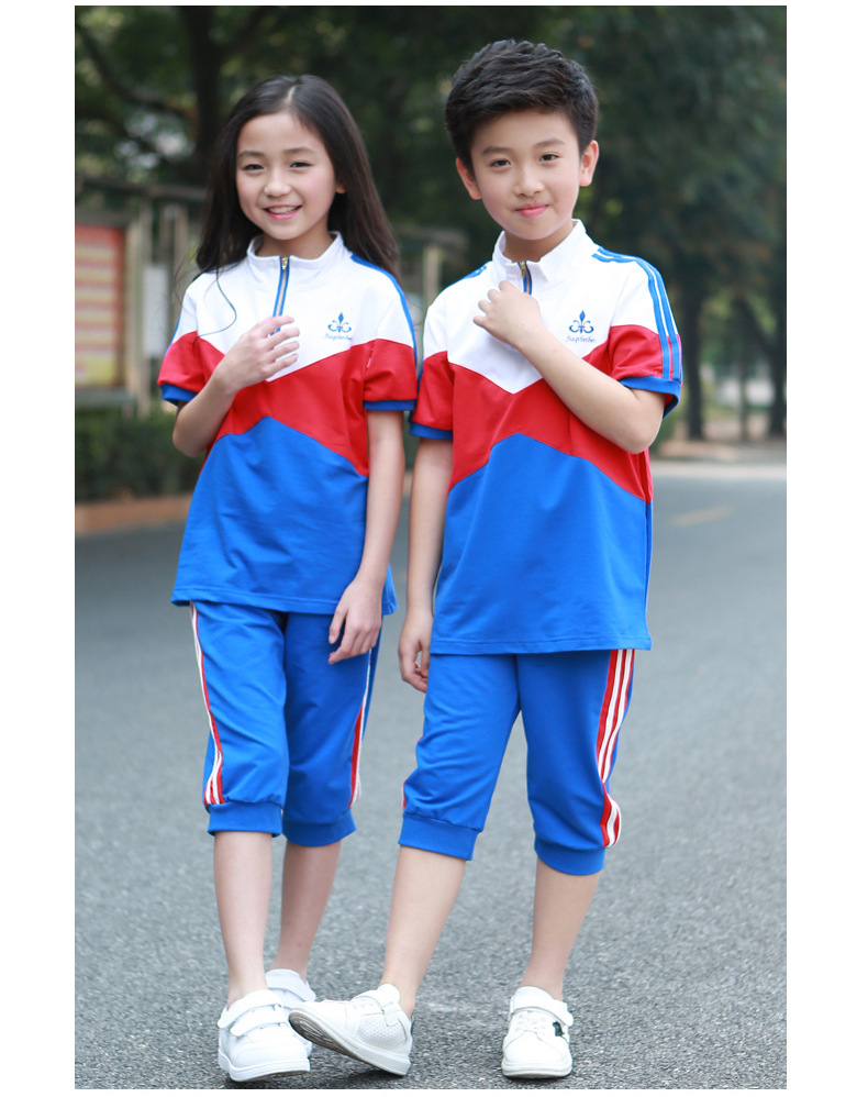 新款幼儿园园服夏季班服校服套装儿童休闲运动会短袖六一演出服在类目 运动服/休闲服装, 运动套装中 - 来自Buy2taobao.com提供专业的淘宝代购服务