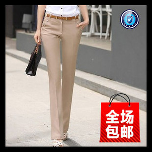  包邮秋冬韩版正装职业装大码女裤西裤 淑女修身休闲直筒长裤