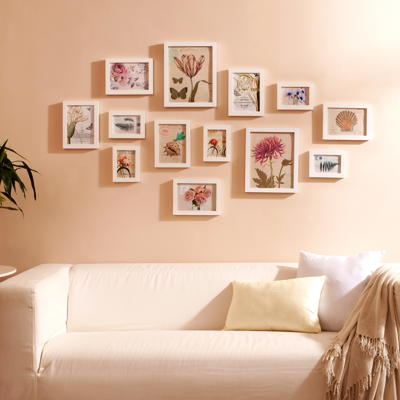 <em>美画</em>实木<em>照片</em>墙欧式<em>相片</em>墙现代相框创意简约适