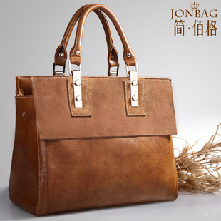  简佰格专柜正品 春季必备 欧美大牌复古 翻毛皮手提斜挎包 16336