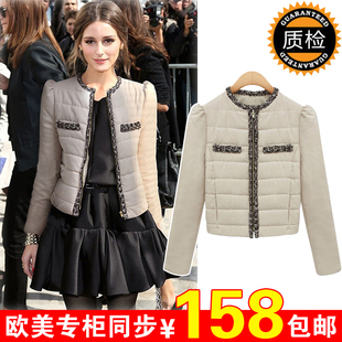  冬装新品 棉衣 女士 短款 小香风外套 欧美修身加厚 大码女装