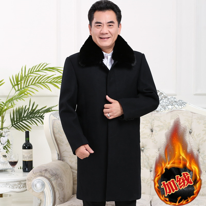 winter Middle and old age men's wear Fur collar Plush thickening Fur overcoat man have more cash than can be accounted for Windbreaker Large dad coatin the Men's clothing, Woolen coat category - from Buy2taobao.com to provide professional Taobao agent buy service
