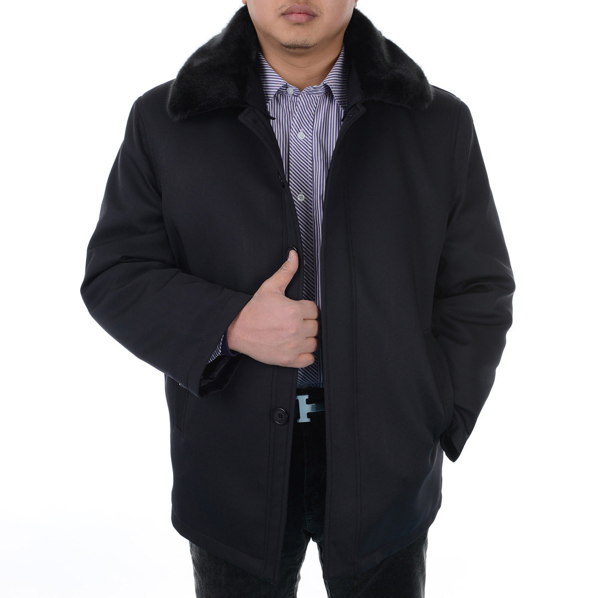 沃尔沐 中老年男装棉衣 男士冬装加厚外套中年男士棉袄爸爸装棉服