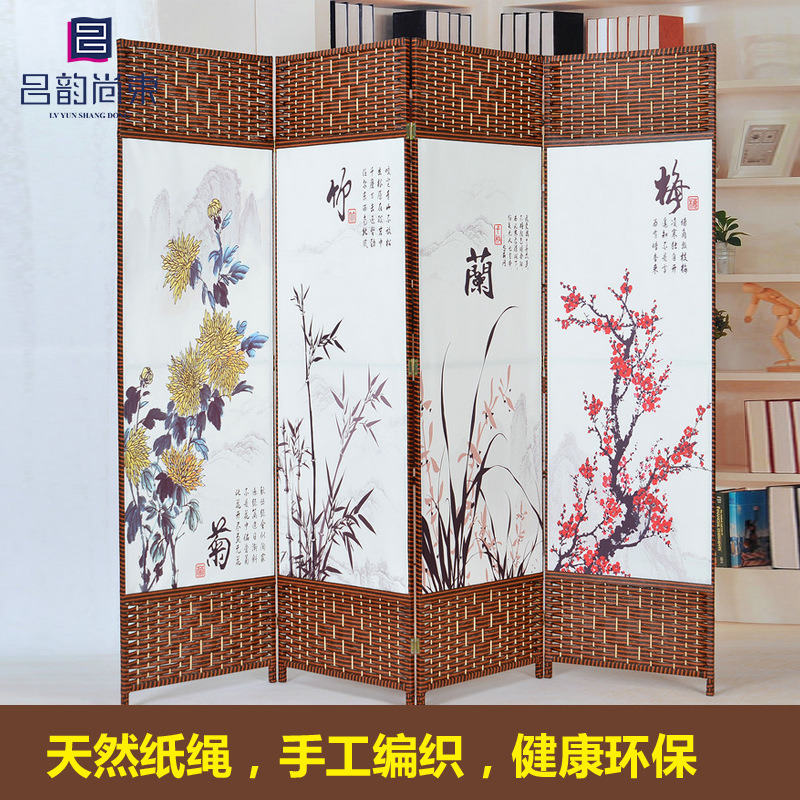 厂家手编家具环保中式油布画办公酒店玄关家居移动屏风隔断|ruв категории основы строительных материалов, перегородок, ширма - от Buy2taobao.com для оказания профессиональной услуги покупки агента Taobao