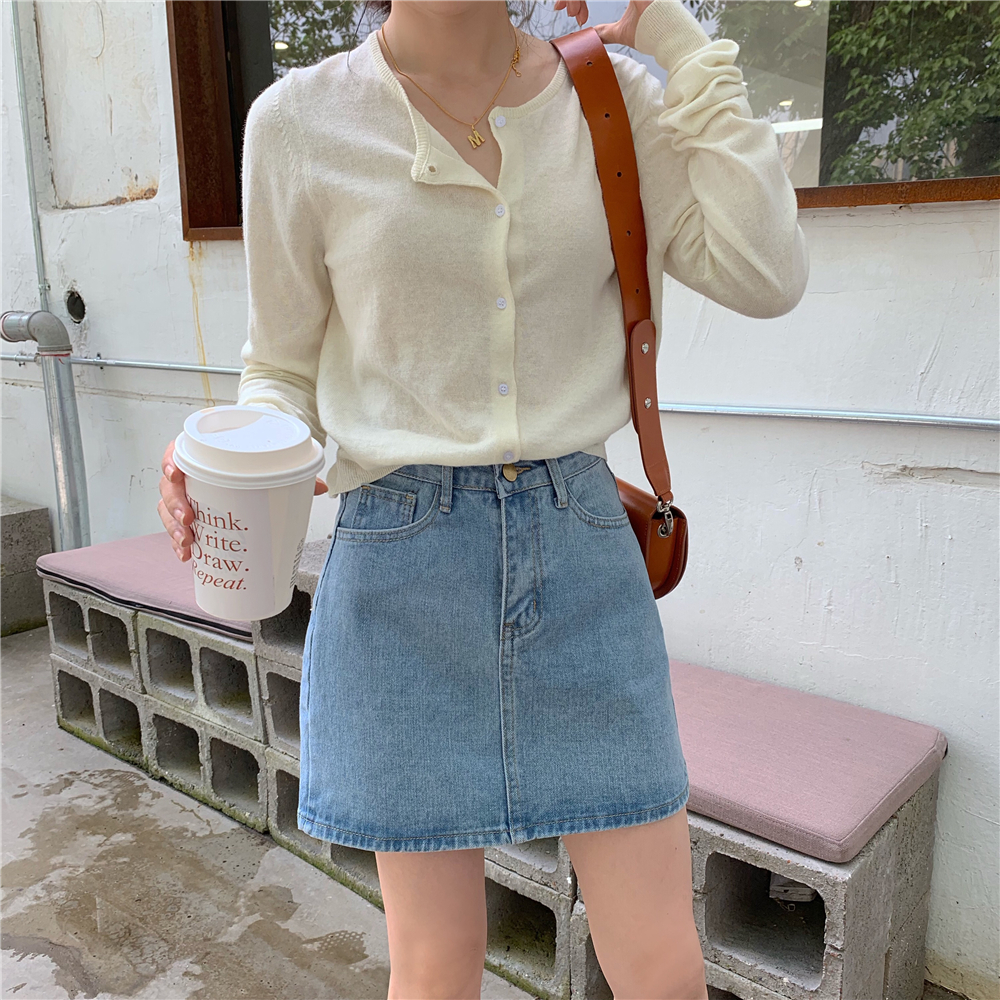 2019夏季新款韓版高腰顯瘦包臀裙子A字半身裙百搭chic牛仔短裙女在類目 女裝/女士精品, 半身裙中 - 來自Buy2taobao.com提供專業的淘寶代購服務
