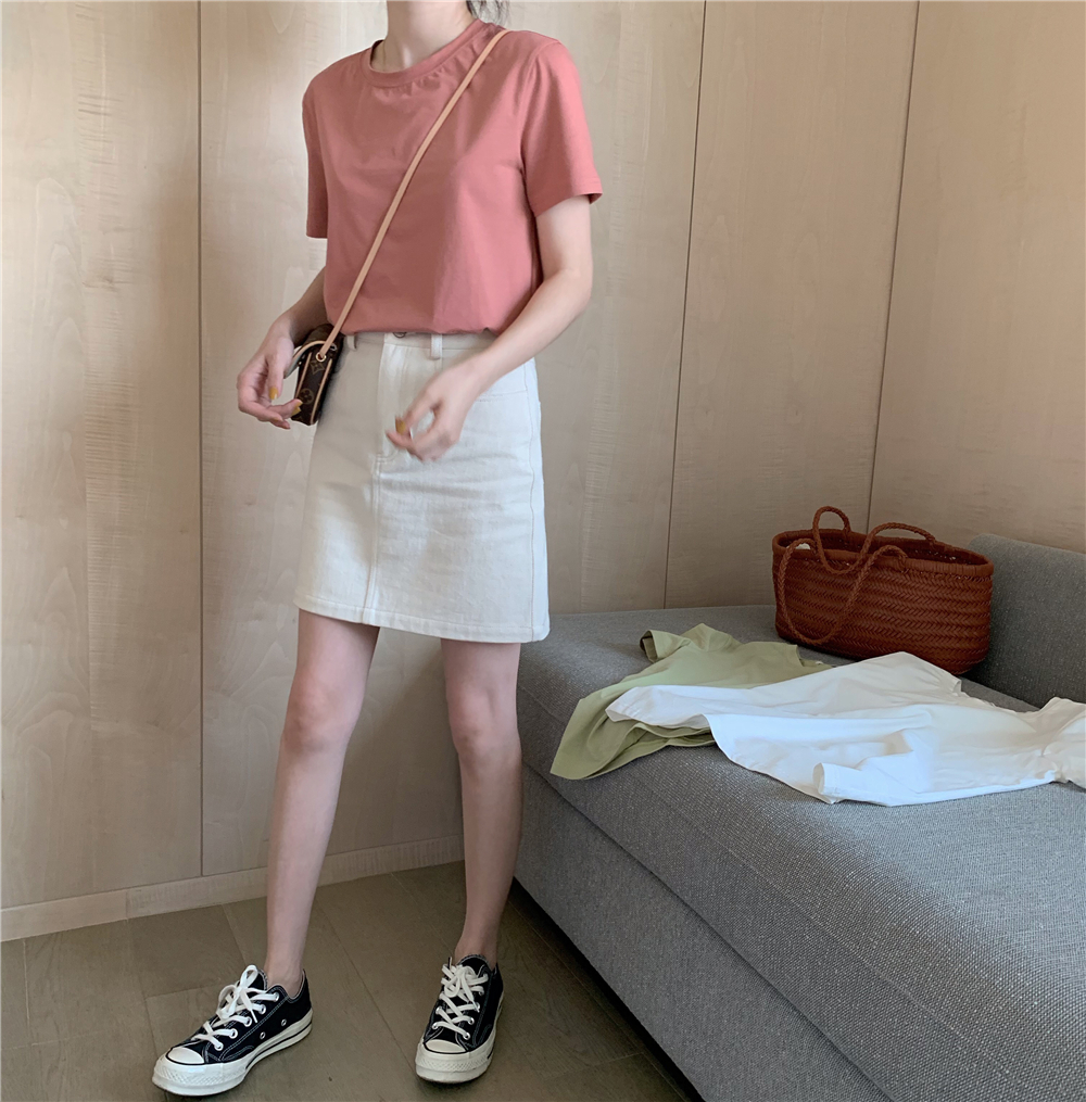 2019 Spring new pattern Korean Edition Paige Show thin Versatile skirt white cowboy Short skirt Package hip skirtin the Women's clothing/Boutique , Skirts category - from Buy2taobao.com to provide professional Taobao agent buy service
