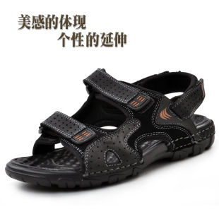  吉普凉鞋正品清仓真皮男鞋套趾凉鞋欧美时尚罗马男士潮流沙滩鞋子