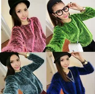  八爪娘娘  店主自留超大牌 欧美梦幻毛毛宽松卫衣绒衫