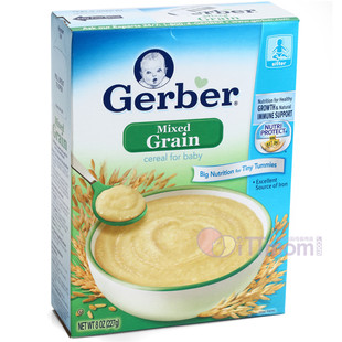 美国GERBER嘉宝3阶段混合谷物米粉227克 宝宝零食/宝宝辅食