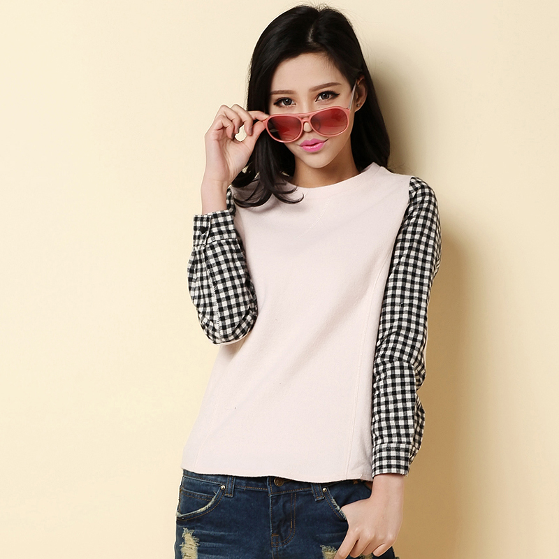 清新学院风时尚格子...