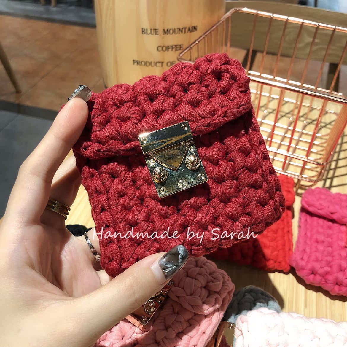 Creative homemade ins Hand knit chic romantic Retro Metal Lock catch Diagonal Purse Card package coin pursein the Festive supplies/Gift , Gift ideas , Creative purse category - from Buy2taobao.com to provide professional Taobao agent buy service