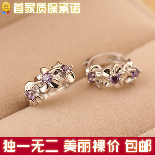  Y88五瓣花耳钉 纯银 女 镶钻925纯银 耳钉 正品 饰品小耳环
